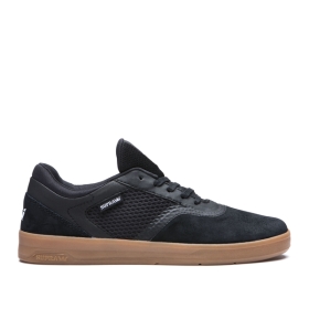 Supra Mens SAINT Black/gum Low Top Shoes | CA-93539